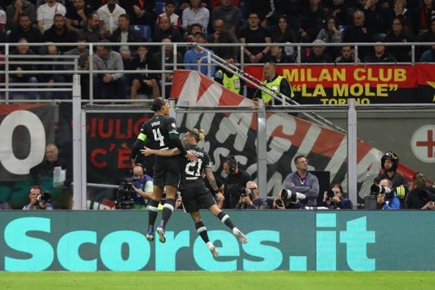 September 17, 2024, Milan, Lombardy, Italy: VIRGIL VAN DIJK scores his side s second goal during Matchday 1 of 8 of the UEFA Champions League 2024 2025 between AC MILAN and LIVERPOOL FC at San Siro in Milan, Italy Milan Italy - ZUMAc179 20240917_zep_c179_072 Copyright: xMickaelxChavetx