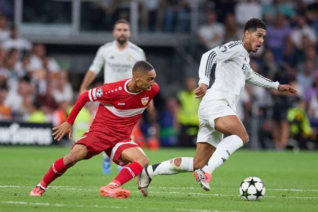 Jude Bellingham of Real Madrid CF runs with the ball during the UEFA Champions League match between Real Madrid v VFB Stuttgart at Santiago Bernabeu on September 17, 2024 in Madrid (Photo by: LGM) FOOTBALL : Real Madrid vs VFB Stuttgart - UEFA Ligue des Champions - 17 09 2024 LGM Panoramic 