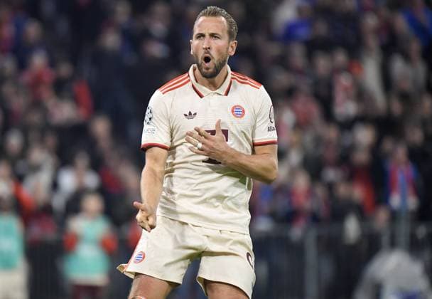 17.09.2024, xemx, Fussball UEFA Champions League, FC Bayern Muenchen - Dinamo Zagreb emspor, v.l. Harry Kane (FC Bayern Muenchen) Jubel, Torjubel, celebrate the goal, jubelt ueber das Tor zum 6:2 (DFL DFB REGULATIONS PROHIBIT ANY USE OF PHOTOGRAPHS as IMAGE SEQUENCES and or QUASI-VIDEO) Muenchen