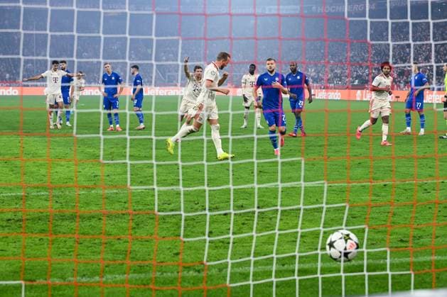17.09.2024, Fussball, Champions League, 1. Spieltag, Saison 2024 2025, FC Bayern München - Dinamo Zagreb, Harry Kane (FC Bayern München) freut sich über das Tor zum 7:2. xRHR-FOTO TKx Copyright: RHR-FOTOx RHR-FOTO TK