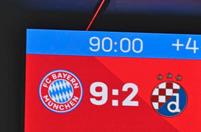 Sport Bilder des Tages 17.09.2024, Fussball UEFA Championsleague 2024 2025: 1.Spieltag, FC Bayern München - Dinamo Zagreb, in der Allianz-Arena München. Nach der 90 Minute steht es 9:2