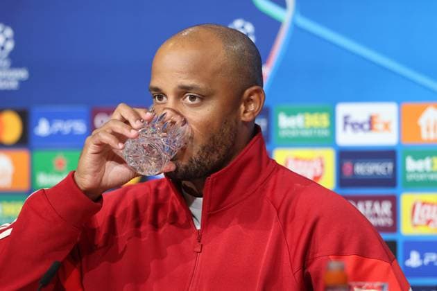 Trainer Vincent Kompany (FCB) Portraet, Portrait, Pressekonferenz, Fussball FC Bayern München - GNK Dinamo Zagreb UEFA Champions League Allianz Arena 17.09.2024 FOTO: Mladen Lackovic LakoPress