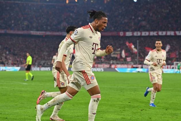 Torjubel Michael OLISE (Bayern Muenchen), Jubel,Freude,Begeisterung,Aktion. Fussball Champions League , FC Bayern Muenchen - GNK Dinamo Zagreb 9-2 am 17.09.2024, A L L I A N Z A R E N A. Â