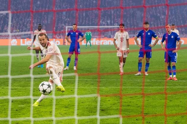 Sport Themen der Woche KW38 Sport Bilder des Tages Bayerns 9 Harry KANE trifft per Elfmeter-Strafstoss ins Tor zum 7:2. Fußball, UEFA Championsleague, FC Bayern München - GNK Dinamo Zagreb 9:2,1.Spieltag, Saison 2024-2025, am 17.09.2024, in Muenchen, A L L I A N Z A R E N A, Deutschland. Quelle Copyright Credit : Oryk HAIST *** Bayerns 9 Harry KANE scores from the penalty spot to make it 7 2 Football, UEFA Champions League, FC Bayern München GNK Dinamo Zagreb 9 2,1 Matchday, Season 2024 2025, on 17 09 2024, in Munich, A L L I A N Z A R E N A, Germany Source Copyright Credit Oryk HAIST xFUSSBALL-BAYERN-ZAGREBx