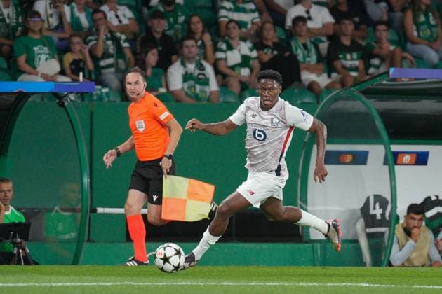 September 17, 2024, Lisbon, Portugal: Jonathan David of Lille OSC in action during the UEFA Champions League phase first match between Sporting CP and Lillie OSC at Estadio Jose Alvalade. Final score: Sporting CP 2:0 Lille OSC Lisbon Portugal - ZUMAs197 20240917_aaa_s197_357 Copyright: xBrunoxdexCarvalhox