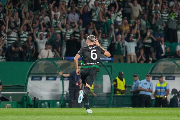 September 17, 2024, Lisbon, Portugal: Zeno Debast of Sporting CP celebrates a goal during the UEFA Champions League phase first match between Sporting CP and Lillie OSC at Estadio Jose Alvalade. Final score: Sporting CP 2:0 Lille OSC Lisbon Portugal - ZUMAs197 20240917_aaa_s197_383 Copyright: xBrunoxdexCarvalhox