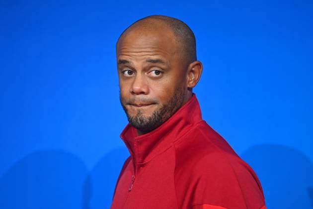 Trainer Vincent KOMPANY (Bayern Muenchen), Einzelbild,angeschnittenes Einzelmotiv,Portraet,Portrait,Porträt. Pressekonferenz, Fussball Champions League , FC Bayern Muenchen - GNK Dinamo Zagreb 9-2 am 17.09.2024, A L L I A N Z A R E N A.