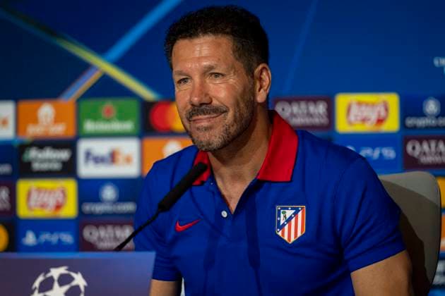 Champions League 2024 25 League Phase MD1: Atletico Madrid press conference, PK, Pressekonferenz Diego Pablo Simeone, head coach of Atletico de Madrid, seen speaking during the Atletico Madrid Press Conference ahead of their Champions League 2024 25 League Phase MD1 football match against RB Leipzig at Estadio Civitas Metropolitano on September 18, 2024 in Madrid, Spain. Madrid Estadio Civitas Metropolitano Madrid Spain Copyright: xAlbertoxGardinx AGardin_20240918_Football_Champions_Atletico_Madrid_PC_062