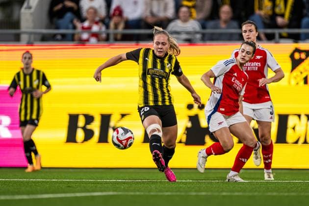 240918 Alice Bergström of Häcken during the UEFA Women s Champions League qualifying match between Häcken and Arsenal on September 18, 2024 in Gothenburg. Photo: Mathias Bergeld BILDBYRAN kod MB MB0965 fotboll, football, soccer, fotball,champions league,häcken,arse Copyright: MATHIASxBERGELD BB240918MB024