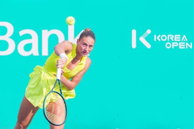 Sport Bilder des Tages 2024 WTA, Tennis Damen tennis Hana Bank Korea Open SEOUL, SOUTH KOREA, SEP 18: Marta Kostyuk (UKRAINE) during WTA Tour tennis Hana Bank Korea Open Singles Round of 16 at the seoul olympic park tennis center in Seoul, South Korea, on September 18, 2024. Seoul the Seoul Olympic Park Tennis Ce South Korea 8111_280323 Copyright: xStevexChoxKyewoong PentaxPressx