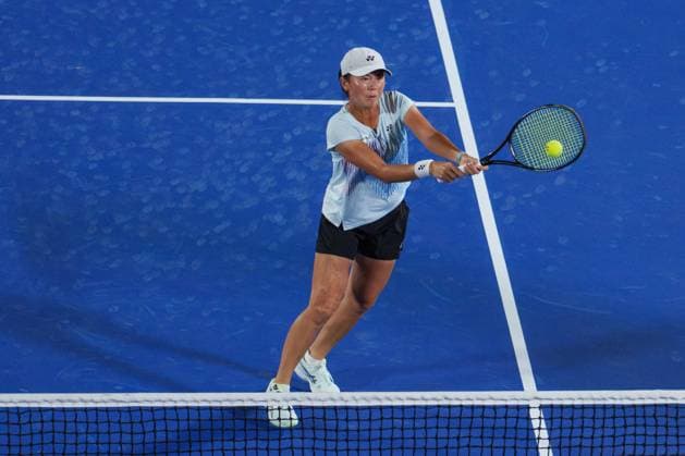 2024 WTA, Tennis Damen tennis Hana Bank Korea Open SEOUL, SOUTH KOREA, SEP 18: Wu Fang-hsien (CHINESE TAIPEI) during WTA Tour tennis Hana Bank Korea Open Doubles Quarter finals at the seoul olympic park tennis center in Seoul, South Korea, on September 18, 2024. Seoul the Seoul Olympic Park Tennis Ce South Korea 8111_280365 Copyright: xStevexChoxKyewoong PentaxPressx