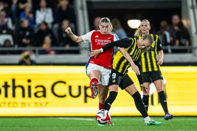 240918 Filippa Curmark of Häcken during the UEFA Women s Champions League qualifying match between Häcken and Arsenal on September 18, 2024 in Gothenburg. Photo: Mathias Bergeld BILDBYRAN kod MB MB0965 fotboll, football, soccer, fotball,champions league,häcken,arse Copyright: MATHIASxBERGELD BB240918MB033