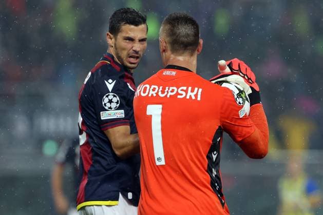 September 18, 2024, Bologna, Milan, Italy: Bologna, Italy 18.09.2024 : Lukasz Skorupski of Bologna saves the goal during UEFA Champions League 2024-2025, day 1, football match Bologna FC 1909 - Shakhtar Donetsk at Renato Dall Ara stadium in Bologna on September 2024. CALCIO - UEFA Champions League - Bologna FC vs FC Shakhtar Donetsk  - ZUMAs349 20240918_zsa_s349_032 Copyright: xMarcoxIacobucci IpaxSportx xIpax