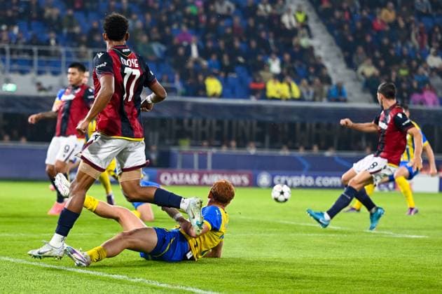 September 18, 2024, Bologna, Milan, Italy: Bologna s Dan Ndoye portrait in action during Bologna FC vs FC Shakhtar Donetsk, UEFA Champions League football match in Bologna, Italy, September 18 2024 CALCIO - UEFA Champions League - Bologna FC vs FC Shakhtar Donetsk  - ZUMAs349 20240918_zsa_s349_037 Copyright: xAlessioxMarini IpaxSportx xIpa-Ax