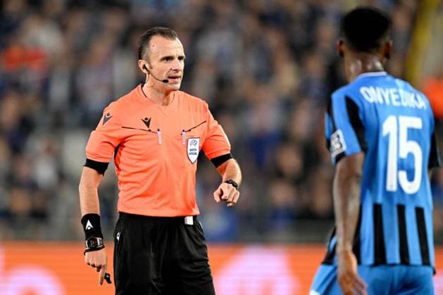 BRUGGE - Referee Ifran Peljto during the UEFA Champions League match between Club Brugge and Borussia Dortmund at the Jan Breydel Stadium on Sept. 18, 2024 in Bruges, Belgi . ANP Hollandse Hoogte UEFA Europa Champions League 2024 25 xVIxANPxSportx xGerritxvanxKeulenxIVx 508790940 originalFilename: 508790940.jpg