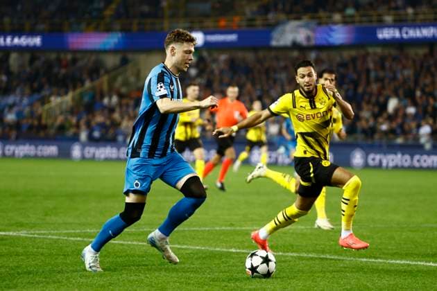 Club Brugge v Borussia Dortmund - UEFA Champions League BRUGGE, BELGIUM - SEPTEMBER 18 : Skov Olsen Andreas forward of Club Brugge during the UEFA Champions League - League phase matchday 1 match between Club Brugge and Borussia Dortmund at the Jan Breydel stadium on September 18, 2024 in Bruges , Belgium , 18 09 2024 Brugge Belgium  Copyright: xJanxDexMeuleneirx