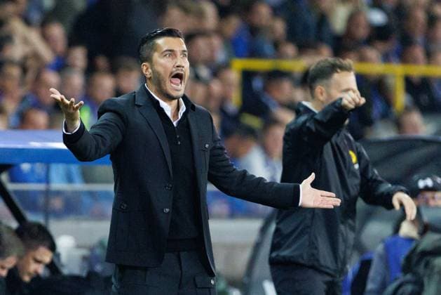 Borussia s head coach Nuri Sahin pictured during a soccer game between Belgian Club Brugge KV and German Borussia Dortmund, Wednesday 18 September 2024 in Brugge, on the day one of the UEFA Champions League league phase. KURTxDESPLENTER  x100916577x