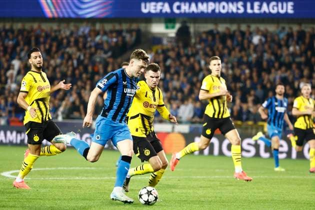 Club Brugge v Borussia Dortmund - UEFA Champions League BRUGGE, BELGIUM - SEPTEMBER 18 : Skov Olsen Andreas forward of Club Brugge during the UEFA Champions League - League phase matchday 1 match between Club Brugge and Borussia Dortmund at the Jan Breydel stadium on September 18, 2024 in Bruges , Belgium , 18 09 2024 Brugge Belgium  Copyright: xJanxDexMeuleneirx