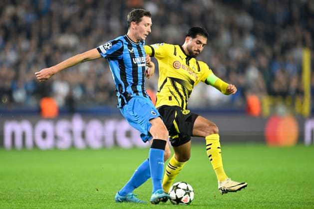 Club Brugge v Borussia Dortmund - UEFA Champions League BRUGGE, BELGIUM - SEPTEMBER 18 : Vanaken Hans midfielder of Club Brugge and Can Emre defender of Borussia Dortmund during the UEFA Champions League - League phase matchday 1 match between Club Brugge and Borussia Dortmund at the Jan Breydel stadium on September 18, 2024 in Bruges , Belgium , 18 09 2024 Brugge Belgium  Copyright: xNicoxVereeckenx