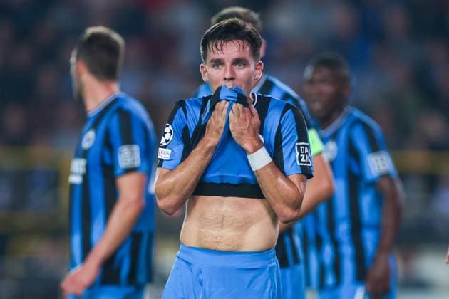 18.09.2024, Fussball, Saison 2024 2025, UEFA Champions League, 1. Spieltag, FC Brügge - Borussia Dortmund, Hugo Vetlesen (Club Brugge) ist enttäuscht, Brügge Jan Breydel Stadion Belgien xRHR-FOTO DEx Copyright: DennisxEwert RHR-FOTOx RHR-FOTO DE