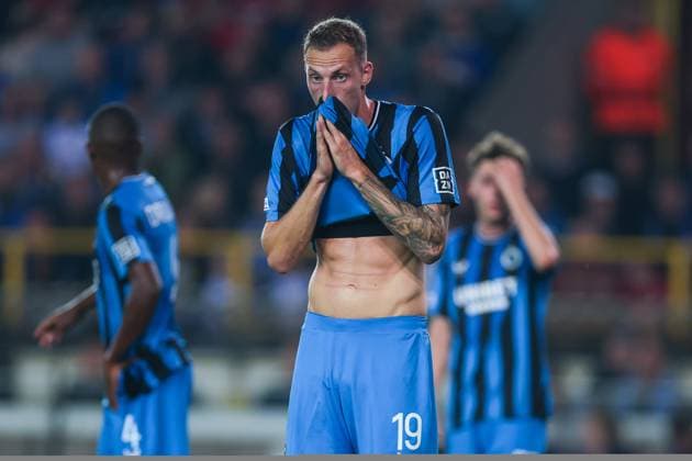 18.09.2024, Fussball, Saison 2024 2025, UEFA Champions League, 1. Spieltag, FC Brügge - Borussia Dortmund, Gustaf Nilsson (Club Brugge) ist enttäuscht, Brügge Jan Breydel Stadion Belgien xRHR-FOTO DEx Copyright: DennisxEwert RHR-FOTOx RHR-FOTO DE