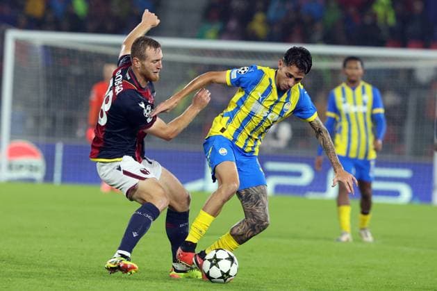 September 18, 2024, Bologna, Milan, Italy: Bologna, Italy 18.09.2024 : Tommaso Pobega of Bologna, Marlon Gomes of Shakhtar Donetsk during UEFA Champions League 2024-2025, day 1, football match Bologna FC 1909 - Shakhtar Donetsk at Renato Dall Ara stadium in Bologna on September 2024. CALCIO - UEFA Champions League - Bologna FC vs FC Shakhtar Donetsk  - ZUMAs349 20240918_zsa_s349_410 Copyright: xMarcoxIacobucci IpaxSportx xIpax