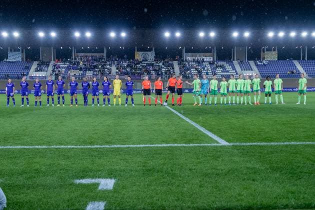 Florence, Italy, September 18th 2024: The teams on field during the UEFA Women s Champions League round 2 match between ACF Fiorentina and VfL Wolfsburg at Viola Park in Florence, Italy. (Sara Esposito SPP) Copyright: xSaraxEspositox xSPPx spp-en-SaEsSp-SaraEsposito_SPP_-01976