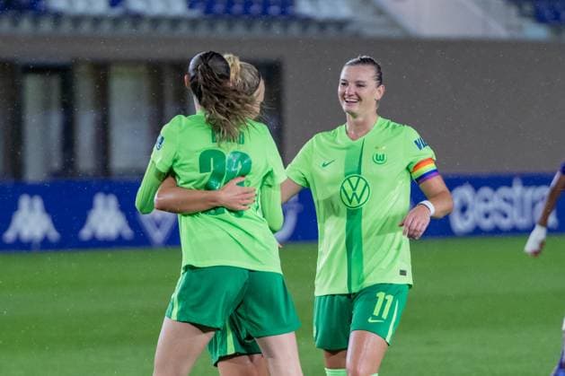 Florence, Italy, September 18th 2024: Jule Brand (29 Wolfsburg) score a goal during the UEFA Women s Champions League round 2 match between ACF Fiorentina and VfL Wolfsburg at Viola Park in Florence, Italy. (Sara Esposito SPP) Copyright: xSaraxEspositox xSPPx spp-en-SaEsSp-SaraEsposito_SPP_-02199