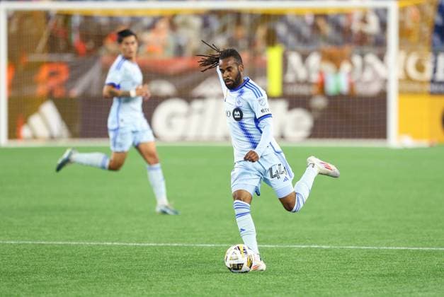 September 18, 2024; Foxborough, MA, USA; CF Montreal forward Raheem Edwards (44) in action during the MLS, Fussball Herren, USA match between CF Montreal and New England Revolution. CSM Foxborough United States - ZUMAc04_ 20240918_zma_c04_015 Copyright: xAnthonyxNesmithx