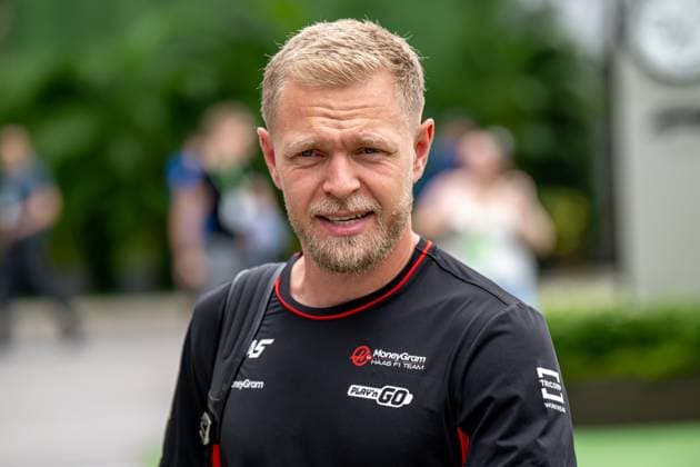 MARINA BAY, SINGAPORE: Kevin Magnussen, racing for the Haas F1 team during the 2024 Formula 1 Singapore Grand Prix at the Marina Bay Street Circuit in Marina Bay, Singapore