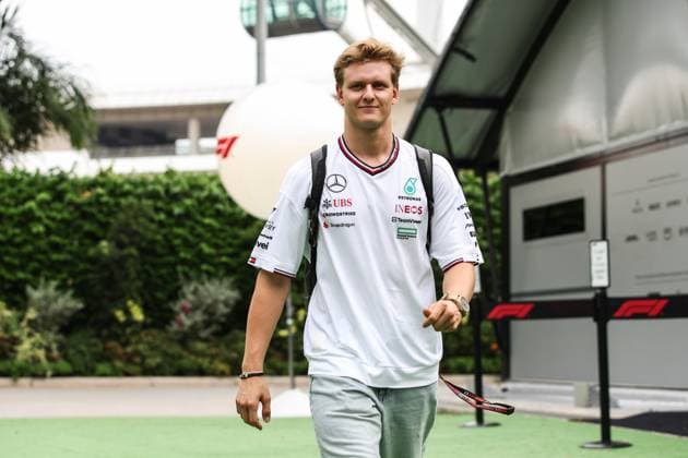 Mick Schumacher reserve driver in Formula One for Mercedes portrait during the Formula 1 Singapore Grand Prix 2024, 18th round of the 2024 Formula One World Championship, WM, Weltmeisterschaft from September 20 to 22, 2024 on the Marina Bay Circuit, in Singapore, Singapore - F1 - SINGAPORE GRAND PRIX 2024 DPPI Panoramic  240919_R18_SINGAPORE_DP_XB3_7691