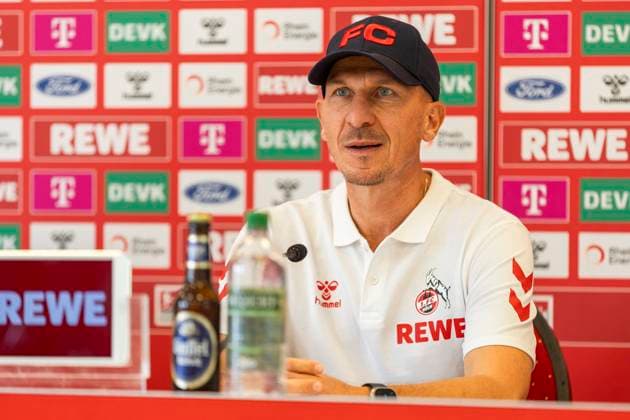 RECORD DATE NOT STATED 1. FC Köln, Pressekonferenz; 19.09.2024 Gerhard Struber (Cheftrainer 1. FC Köln) bei der Pressekonferenz des 1. FC Köln vor dem Spiel gegen Fortuna Düsseldorf, am 19.09.2024, Geissbockheim, Köln DFL regulations prohibit any use of photographs as image sequences and or quasi-video