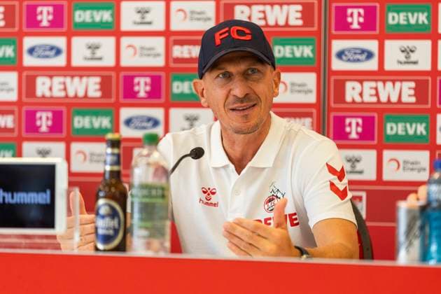 RECORD DATE NOT STATED 1. FC Köln, Pressekonferenz; 19.09.2024 Gerhard Struber (Cheftrainer 1. FC Köln) bei der Pressekonferenz des 1. FC Köln vor dem Spiel gegen Fortuna Düsseldorf, am 19.09.2024, Geissbockheim, Köln DFL regulations prohibit any use of photographs as image sequences and or quasi-video