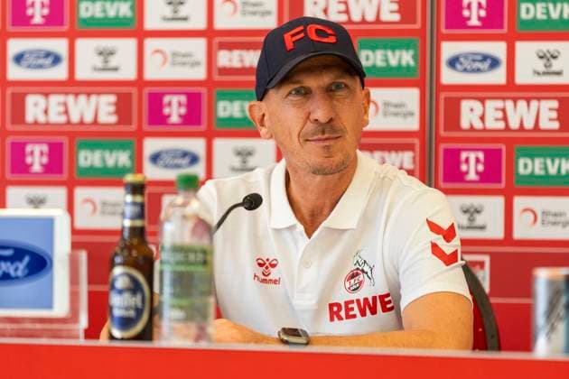 RECORD DATE NOT STATED 1. FC Köln, Pressekonferenz; 19.09.2024 Gerhard Struber (Cheftrainer 1. FC Köln) bei der Pressekonferenz des 1. FC Köln vor dem Spiel gegen Fortuna Düsseldorf, am 19.09.2024, Geissbockheim, Köln DFL regulations prohibit any use of photographs as image sequences and or quasi-video