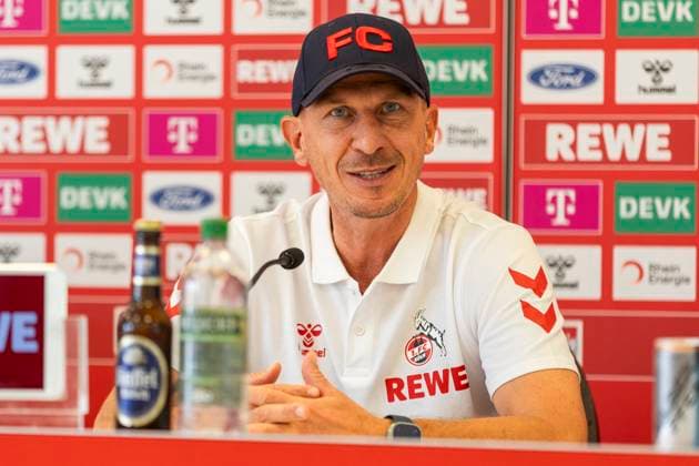 RECORD DATE NOT STATED 1. FC Köln, Pressekonferenz; 19.09.2024 Gerhard Struber (Cheftrainer 1. FC Köln) bei der Pressekonferenz des 1. FC Köln vor dem Spiel gegen Fortuna Düsseldorf, am 19.09.2024, Geissbockheim, Köln DFL regulations prohibit any use of photographs as image sequences and or quasi-video