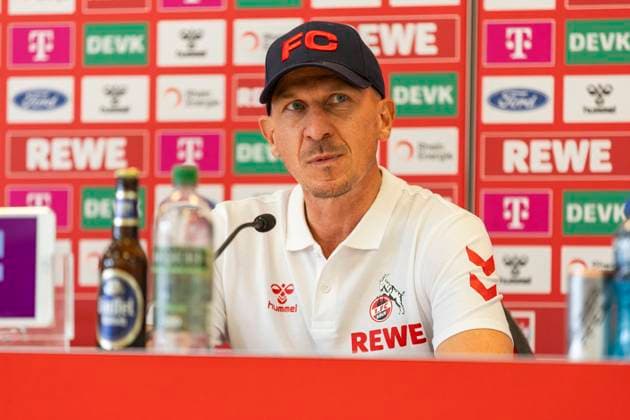 RECORD DATE NOT STATED 1. FC Köln, Pressekonferenz; 19.09.2024 Gerhard Struber (Cheftrainer 1. FC Köln) bei der Pressekonferenz des 1. FC Köln vor dem Spiel gegen Fortuna Düsseldorf, am 19.09.2024, Geissbockheim, Köln DFL regulations prohibit any use of photographs as image sequences and or quasi-video