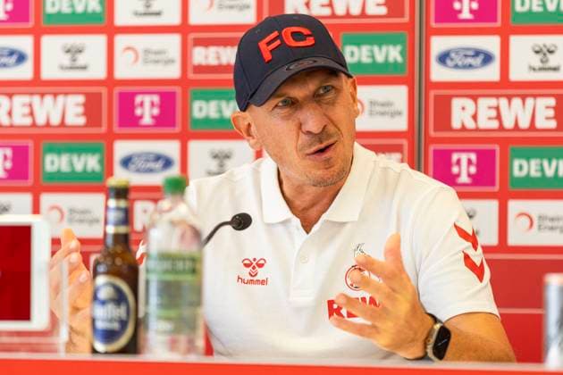 RECORD DATE NOT STATED 1. FC Köln, Pressekonferenz; 19.09.2024 Gerhard Struber (Cheftrainer 1. FC Köln) bei der Pressekonferenz des 1. FC Köln vor dem Spiel gegen Fortuna Düsseldorf, am 19.09.2024, Geissbockheim, Köln DFL regulations prohibit any use of photographs as image sequences and or quasi-video
