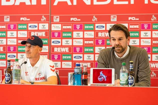 RECORD DATE NOT STATED 1. FC Köln, Pressekonferenz; 19.09.2024 Thomas Kessler und Gerhard Struber bei der Pressekonferenz des 1. FC Köln vor dem Spiel gegen Fortuna Düsseldorf, am 19.09.2024, Geissbockheim, Köln DFL regulations prohibit any use of photographs as image sequences and or quasi-video