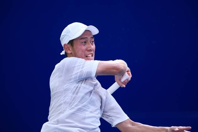 CHENGDU, CHINA - SEPTEMBER 19: Kei Nishikori of Japan competes in the Men s Singles Round of 32 match against Shang Juncheng of China on Day 2 of 2024 Chengdu Open at Sichuan International Tennis Center on September 19, 2024 in Chengdu, Sichuan Province of China.  Copyright: xVCGx 111518899222