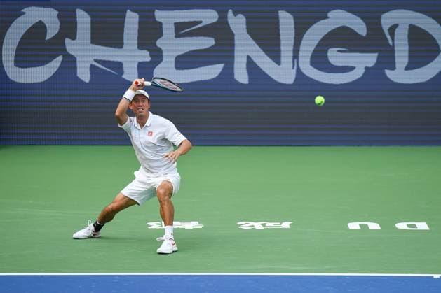 CHENGDU, CHINA - SEPTEMBER 19: Kei Nishikori of Japan competes in the Men s Singles Round of 32 match against Shang Juncheng of China on Day 2 of 2024 Chengdu Open at Sichuan International Tennis Center on September 19, 2024 in Chengdu, Sichuan Province of China.  Copyright: xVCGx 111518885430