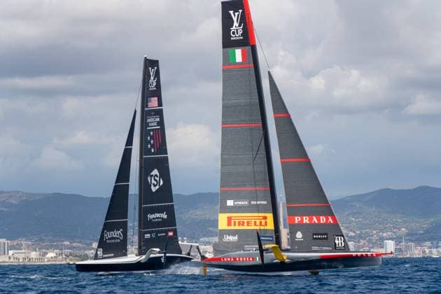 Bilder des Jahres 2024, Sport 09 September Sport Themen der Woche KW38 Sport Bilder des Tages Luna Rossa qualifies for the final of the Louis Vuitton Cup by defeating American Magic, and will face off in a duel with the British team Ineos Britannia. Luna Rossa se clasifica para la final de la Copa Louis Vuitton al vencer a American Magic, y se enfrentar& xe1; en un duelo al equipo brit& xe1;nico Ineos Britannia. in the pic:Luna Rossa Prada Pirelli Team, american magic News sports -Barcelona, Spain Thursday,September, 19, 2024  Copyright: xEricxRenom LaPressex
