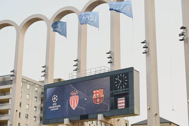 Before Match. AS Monaco vs FC Barcelone UEFA Champions League in Stade Louis II, MONACO, on September 19, 2024. FOOTBALL: C1 - AS Monaco vs FC Barcelone - UEFA Champions League - 19 09 24 FredDides Panoramic 