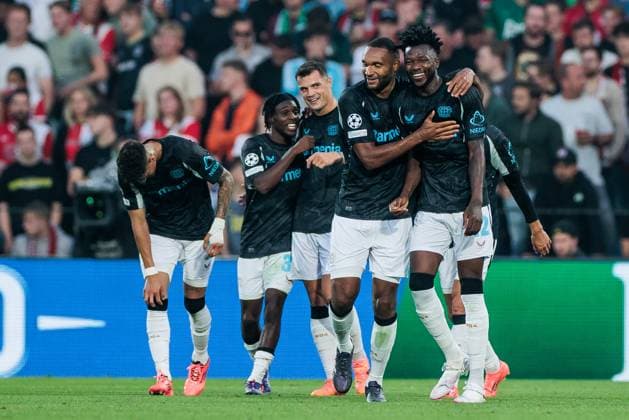 UEFA Champions League: Feyenoord Rotterdam - Bayer 04 Leverkusen; 19.09.2024 Jubel zum 0:4 durch Edmond Tapsoba (Bayer 04 Leverkusen, 12) UEFA Champions League: Feyenoord Rotterdam - Bayer 04 Leverkusen, Rotterdam, Stadion Feijenoord De Kuip am 19.09.2024 Copyright: xBEAUTIFULxSPORTS Wunderlx