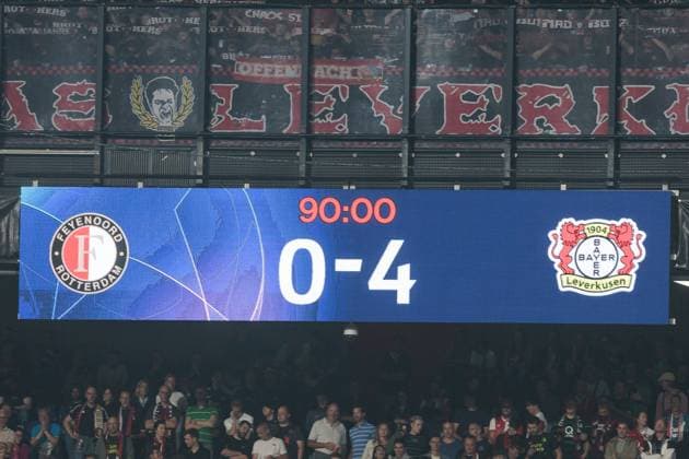 Sport Bilder des Tages UEFA Champions League: Feyenoord Rotterdam - Bayer 04 Leverkusen; 19.09.2024 Ende in Rotterdam 0:4 UEFA Champions League: Feyenoord Rotterdam - Bayer 04 Leverkusen, Rotterdam, Stadion Feijenoord De Kuip am 19.09.2024 Copyright: xBEAUTIFULxSPORTS Wunderlx