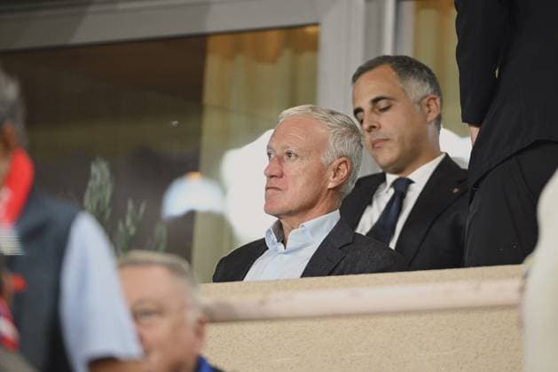 Didier DESCHAMPS coach of French national football team. AS Monaco vs FC Barcelone UEFA Champions League in Stade Louis II, MONACO, on September 19, 2024. FOOTBALL: C1 - AS Monaco vs FC Barcelone - UEFA Champions League - 19 09 24 FredDides Panoramic 