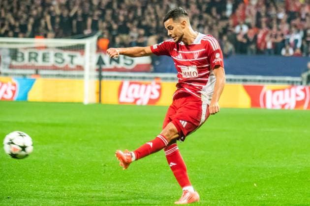 Romain Faivre (Stade Brestois) FOOTBALL : Stade Brestois vs SK Sturm Graz - Ligue des Champions - 1ére Journée - 19 09 2024 BaptisteAutissier Panoramic 