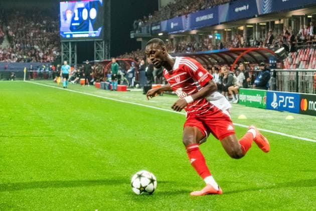 Abdallah Sima (Stade Bestois) FOOTBALL : Stade Brestois vs SK Sturm Graz - Ligue des Champions - 1ére Journée - 19 09 2024 BaptisteAutissier Panoramic 
