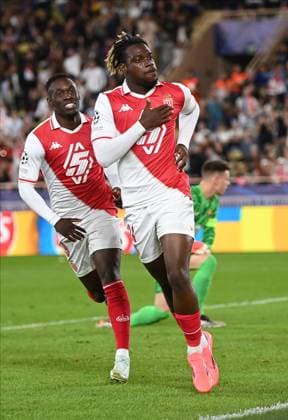 AS Monaco v FC Barcelona, Barca - UEFA Champions League 2024 25 League Phase MD1 Folarin Balogun and George Ilenikhena of AS Monaco celebrates 2nd goal during the UEFA Champions League 2024 25 League Phase MD1 match between AS Monaco and FC Barcelona at Stade Louis II on September 19, 2024 in Monaco, Monaco. Monaco Stade Louis II Monaco Monaco Copyright: xNealxSimpson Sportsphoto APLx 14048269