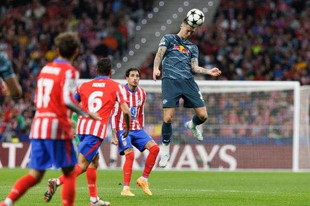 Benjamin Sesko seen during UEFA Champions League game between teams of Atletico de Madrid and Red Bull Leipzig (Maciej Rogowski) Madrid Estadio Civitas Metropolitano Spain Copyright: xMaciejxRogowskix atletilipsk-19