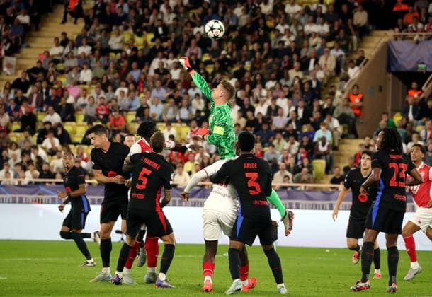 AS MONACO - FC BARCELONE PHOTOPQR NICE MATIN Jean François Ottonello ; Monaco ; 19 09 2024 ; AS MONACO vs FC BARCELONE - 1ere journee de Ligue des Champions 2024 2025 au stade Louis II - Monaco France  Copyright: xPHOTOPQR NICExMATIN MAXPPPxJeanxFrançoisxOttonellox 20240919NIM9609 20240919NIM9609
